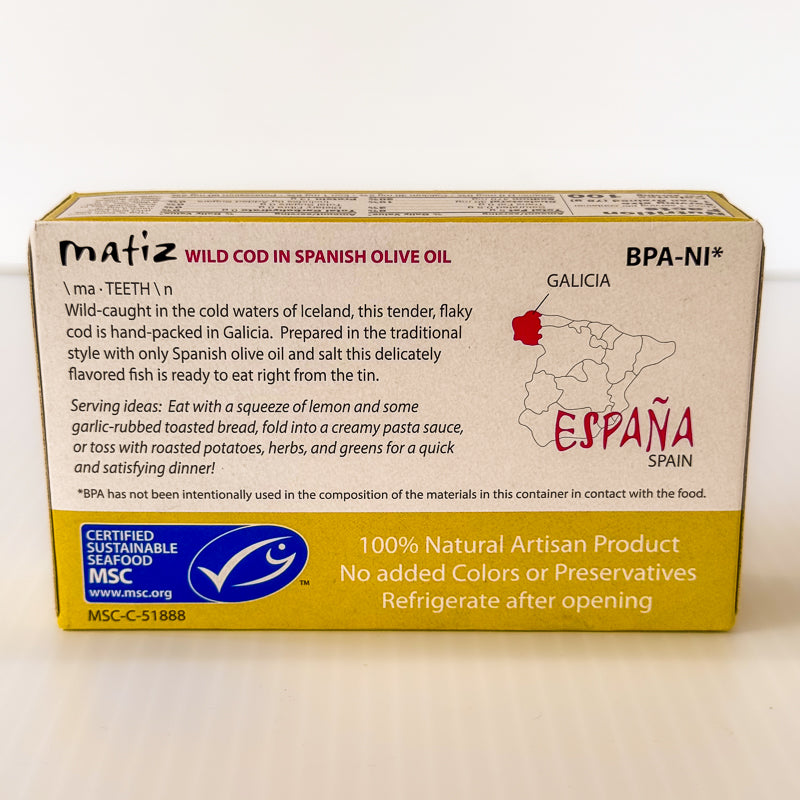 Matiz Wild Cod in Spanish Olive Oil