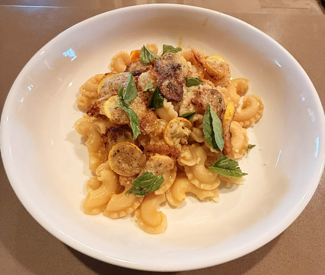 Summer Pasta - Sungolds, Squash and Basil