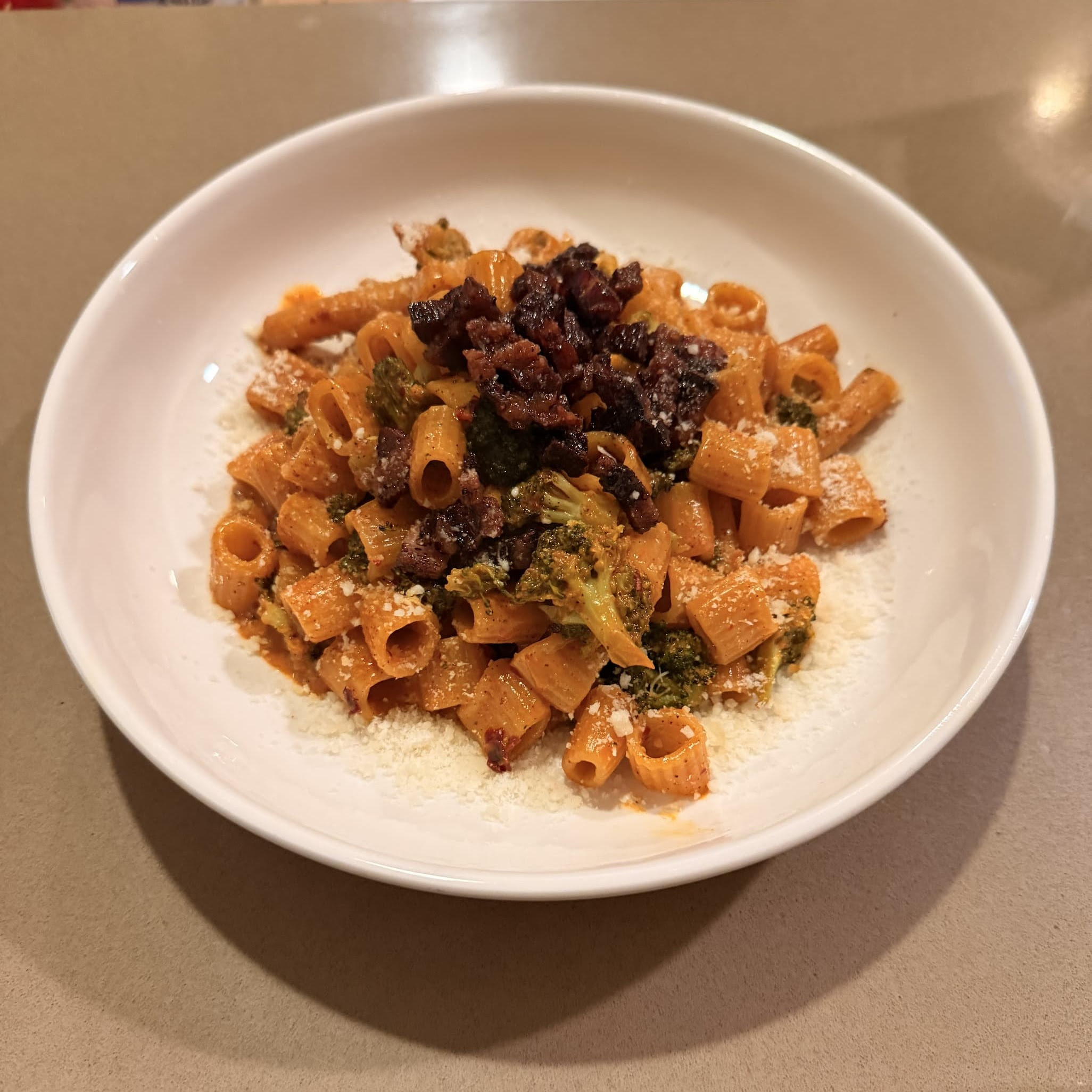 Pasta with Cheesy Paprika Broccoli