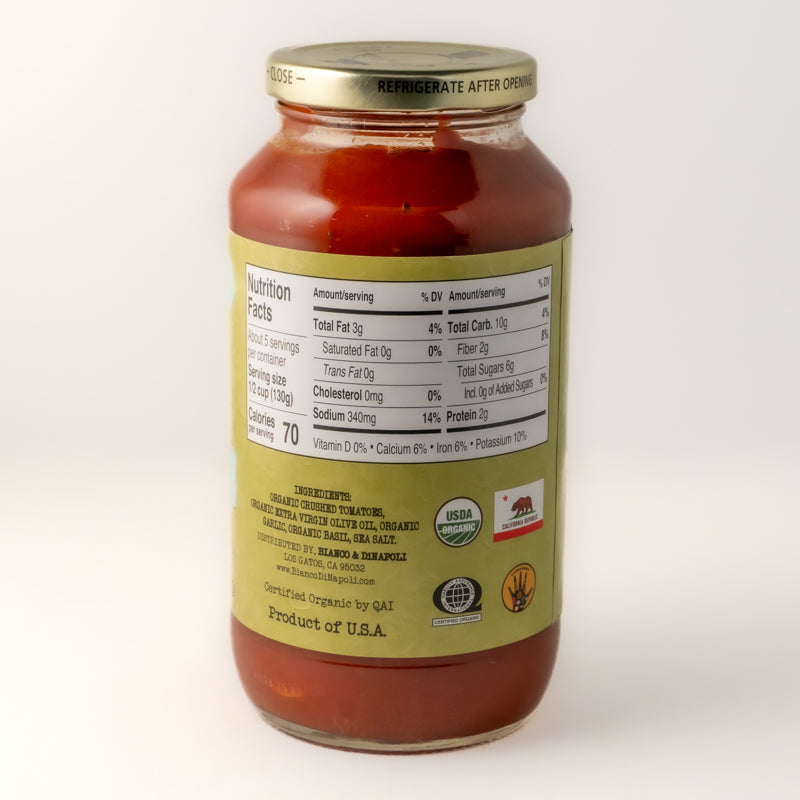 Organic Tomato Basil Sauce