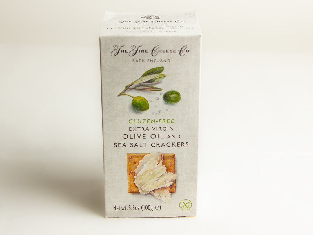 box of Gluten Free EVOO and Sea Salt Crackers