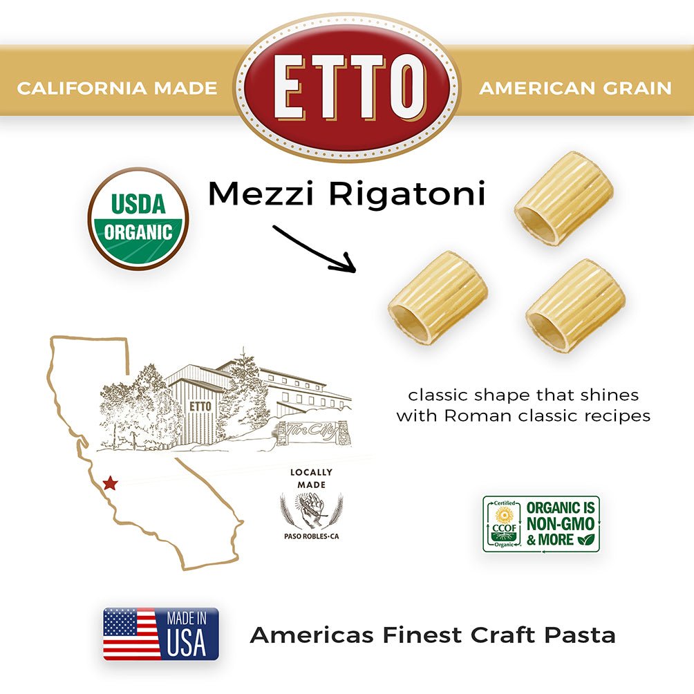 Mezzi Rigotoni Mezzi Rigatoni Pasta | 1lb, 4.5lb, 15lb Sizes | Etto Pastificio – Etto ...