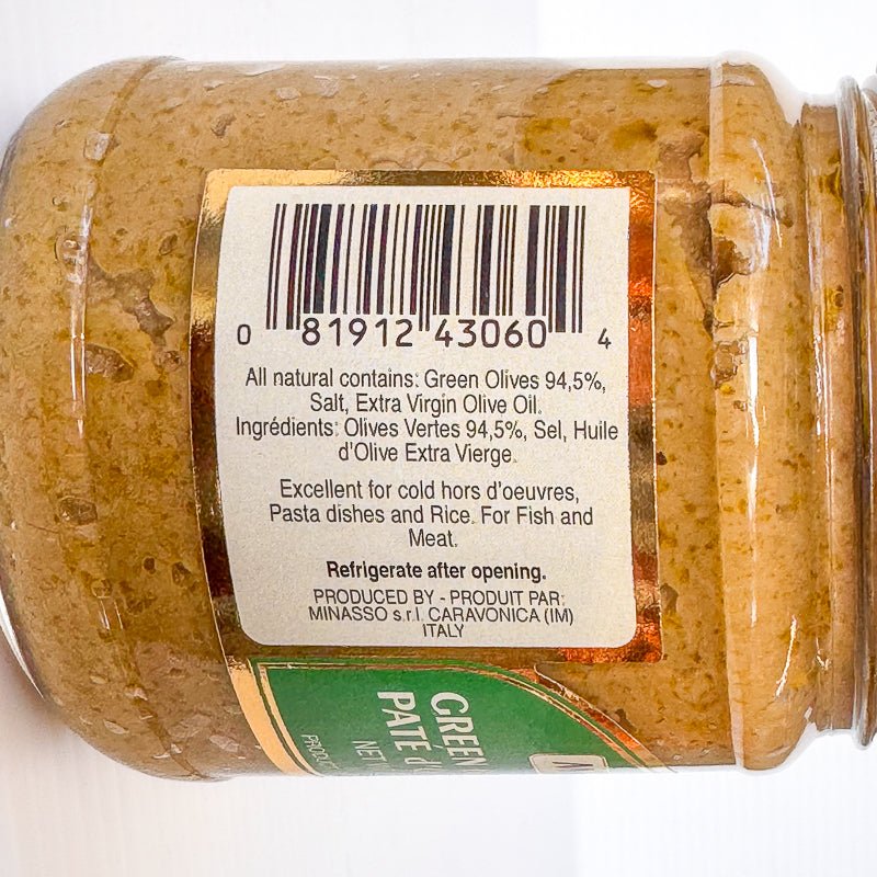 Minasso Green Olive Spread - Etto Pasta