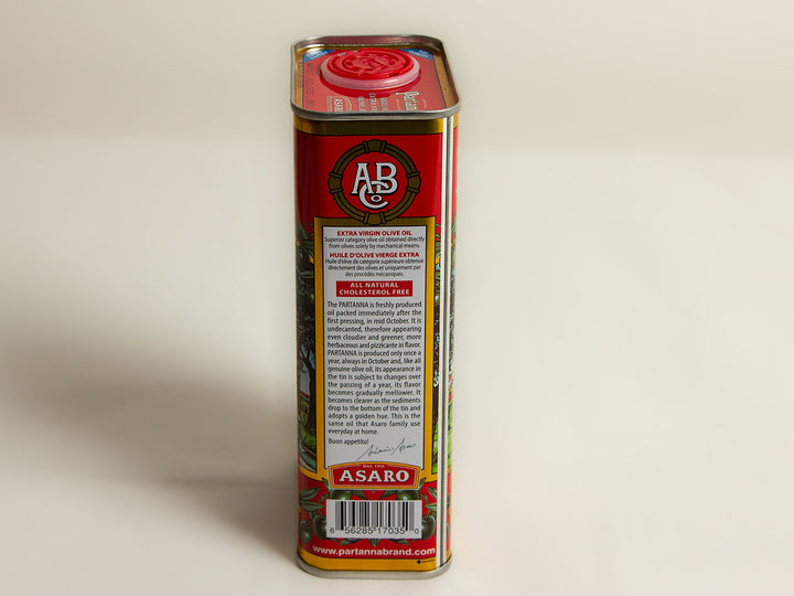 can of Partana Sicilian EVOO description