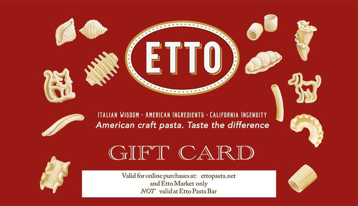 Etto Pasta Gift Card - Etto Pasta
