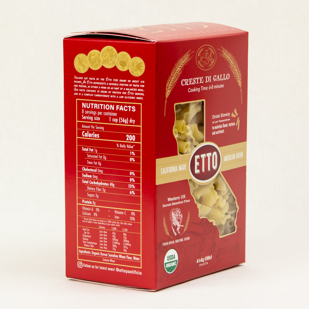 Cresti di Gallo Pasta 1 pound box nutrition facts